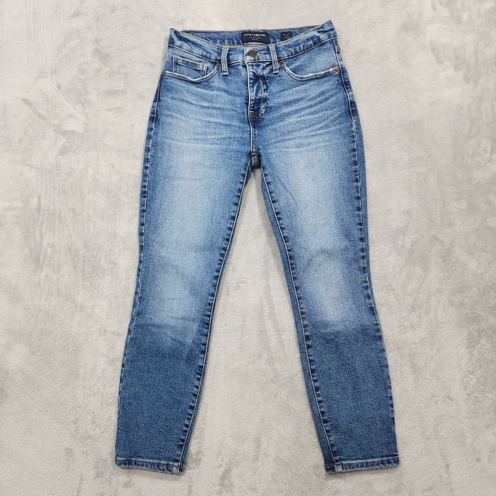 Lucky Brand Jeans Womens 4 Blue Mid Rise Ava Crop Slim Stretch Medium Wash Denim
